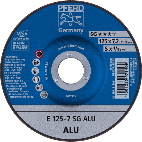 Круг шлифовальный PFERD SG ALU
